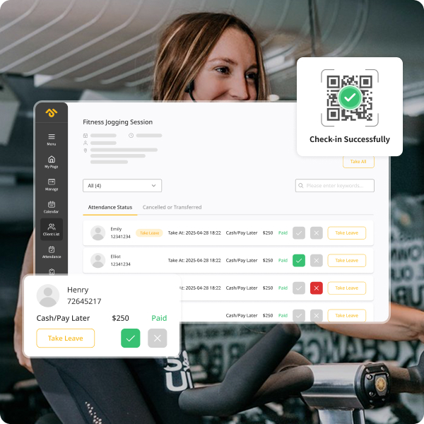 Studio check-in experience