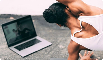 Trainer reviewing a workout plan